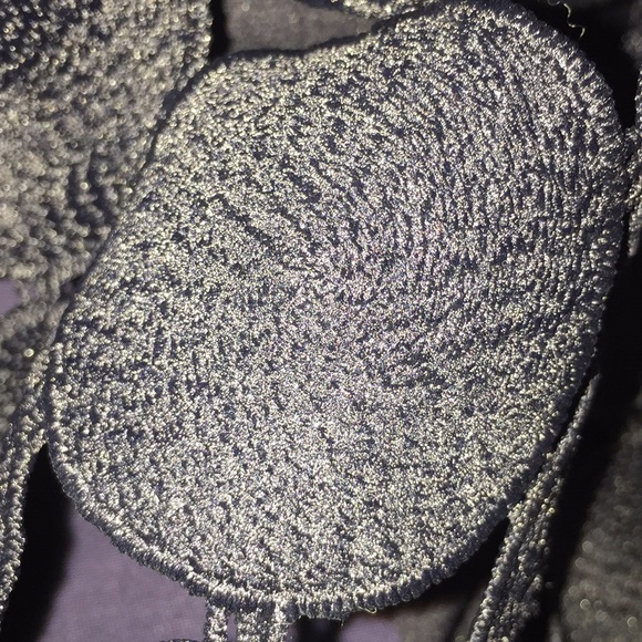 Ann Taylor Circle Lace Flare Sleeve Top Navy - Picture 10 of 11